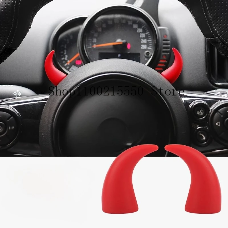 Для BMW Mini украшения центрального экрана управления, Mini Cooper 3D трехмерные декоративные наклейки на руль с рогом дьявола