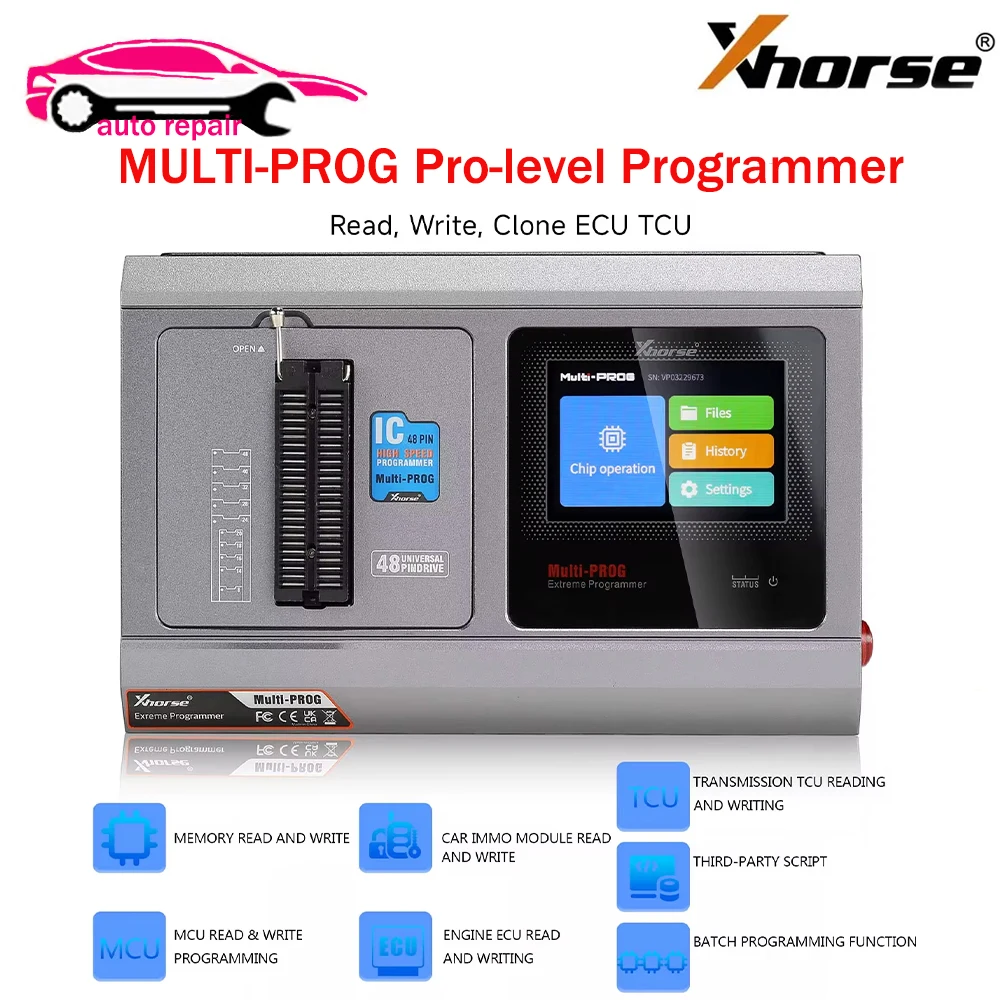 

Xhorse Multi-Prog программатор ЭБУ программатор обновления VVDI Prog с бесплатным MQB48 лицензионным экспертным режимом партии чипов записи OBD2