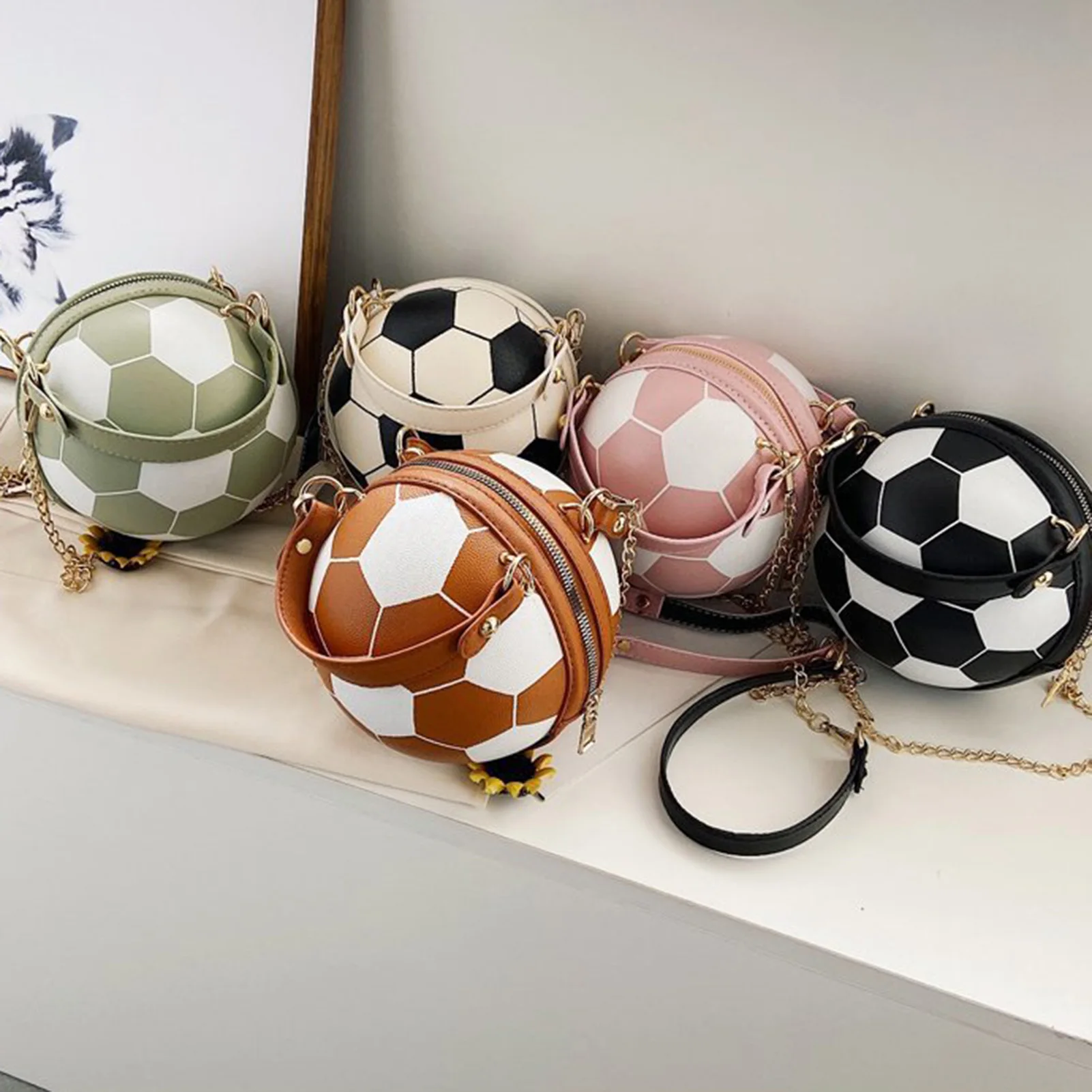 Neuartige Basketball-Handtasche für Damen, PU-Leder Basketball-Fußball-Umhängetasche für den täglichen Einkauf und Reisen – Detail 1