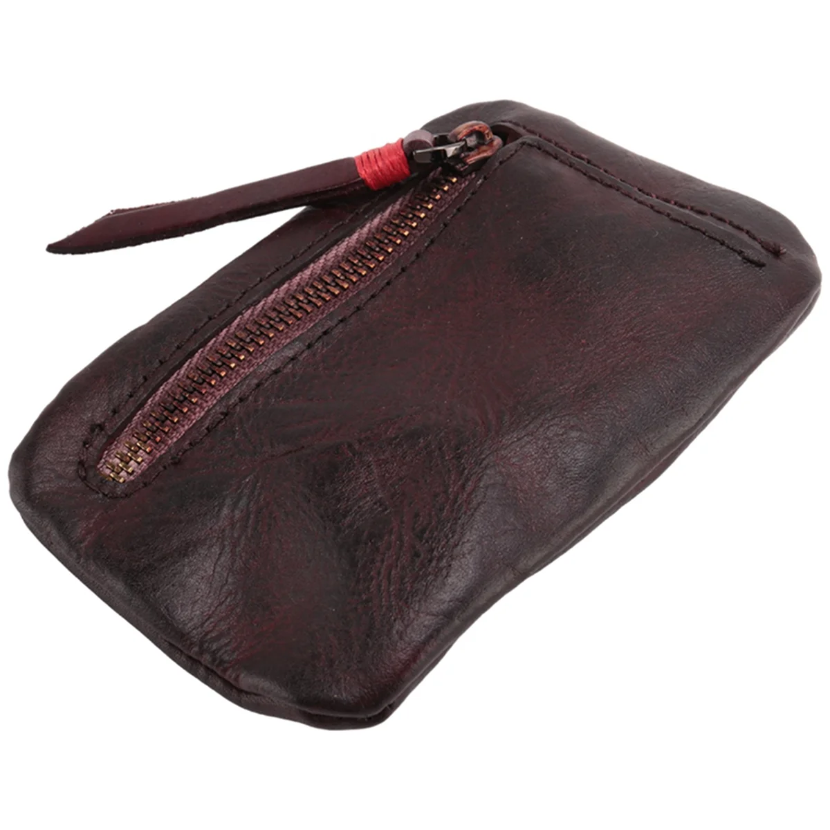 PU  PurseVintage Men's Genuine Leather Mini Coin Purse Card Case Holder Wallet Clutch Male Short Zipper Small Change Bag