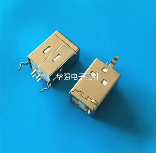 B female 180 degree D type printer port USB female socket BF180 vertical, white glue | vinyl core