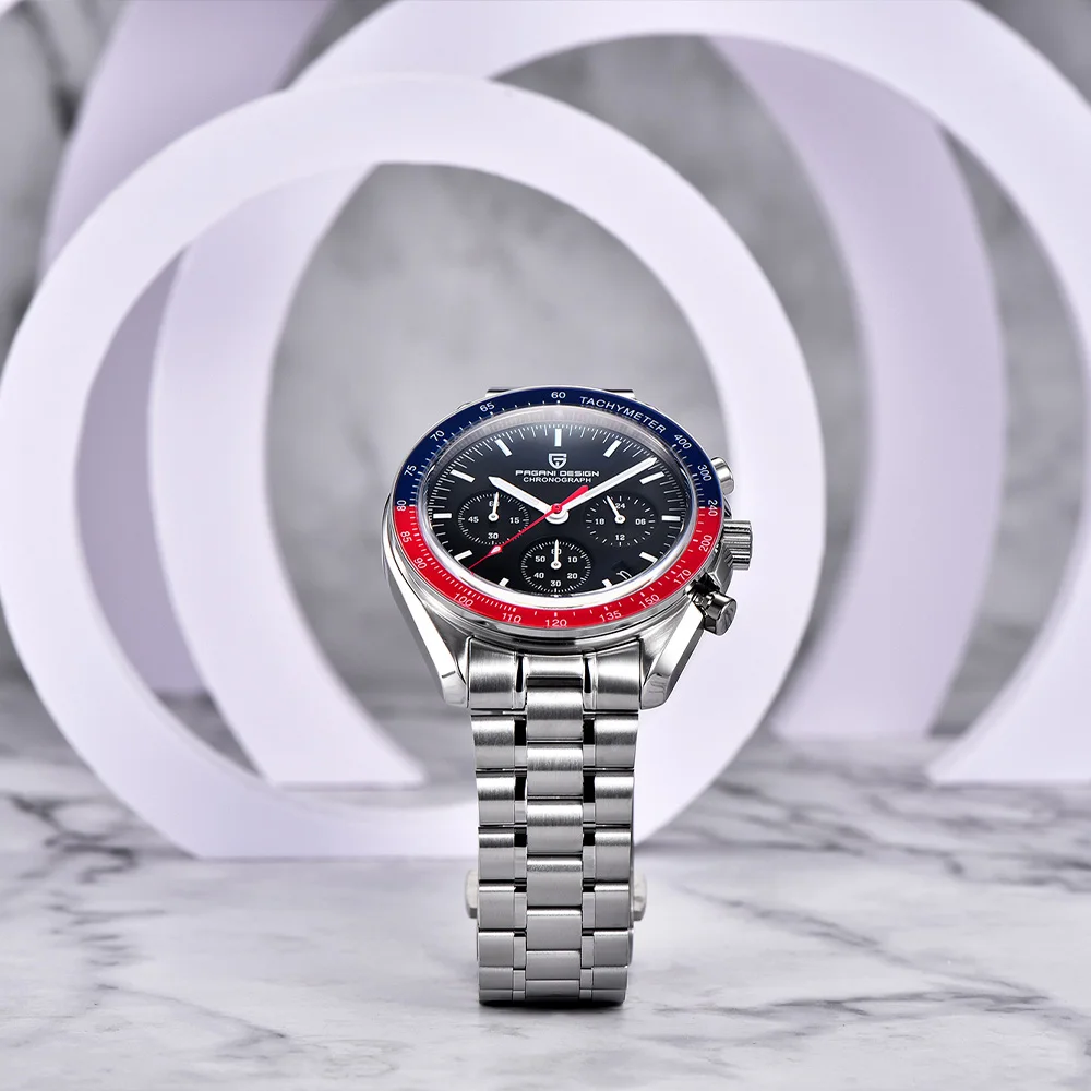 2025 Pagani diseño último reloj para hombre Reloj de cuarzo de negocios Vk63 cronógrafo deportivo luminoso para hombre cristal de zafiro caja de regalo 10BAR