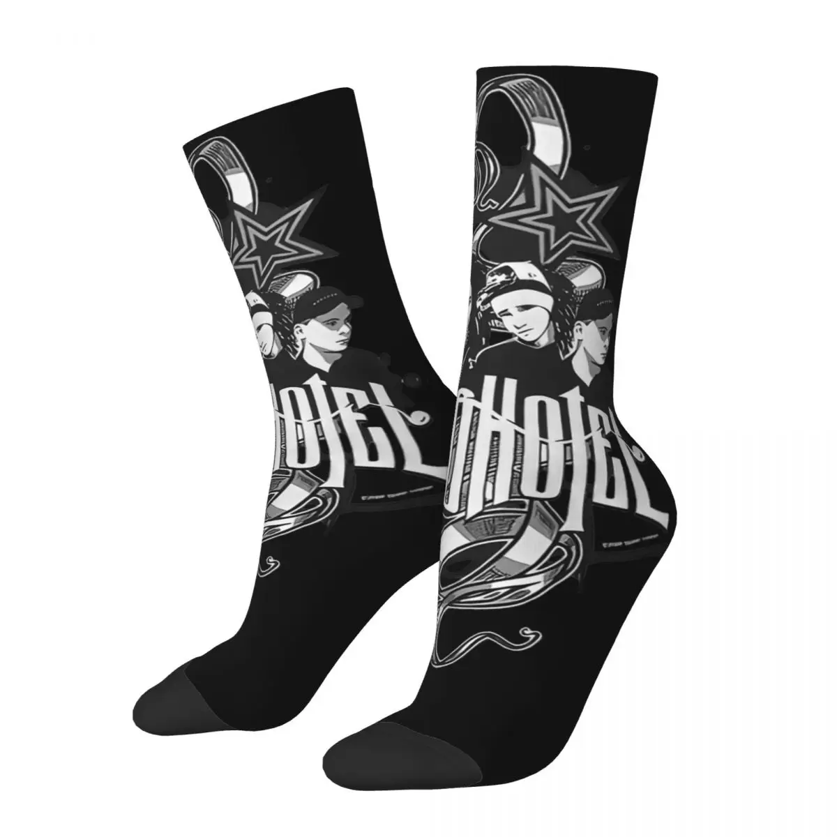 

Tokio Hotel Black Socks for Women Men Accessories All Season Animation Fan Gifts Warm Middle Tube Socks Non-slip