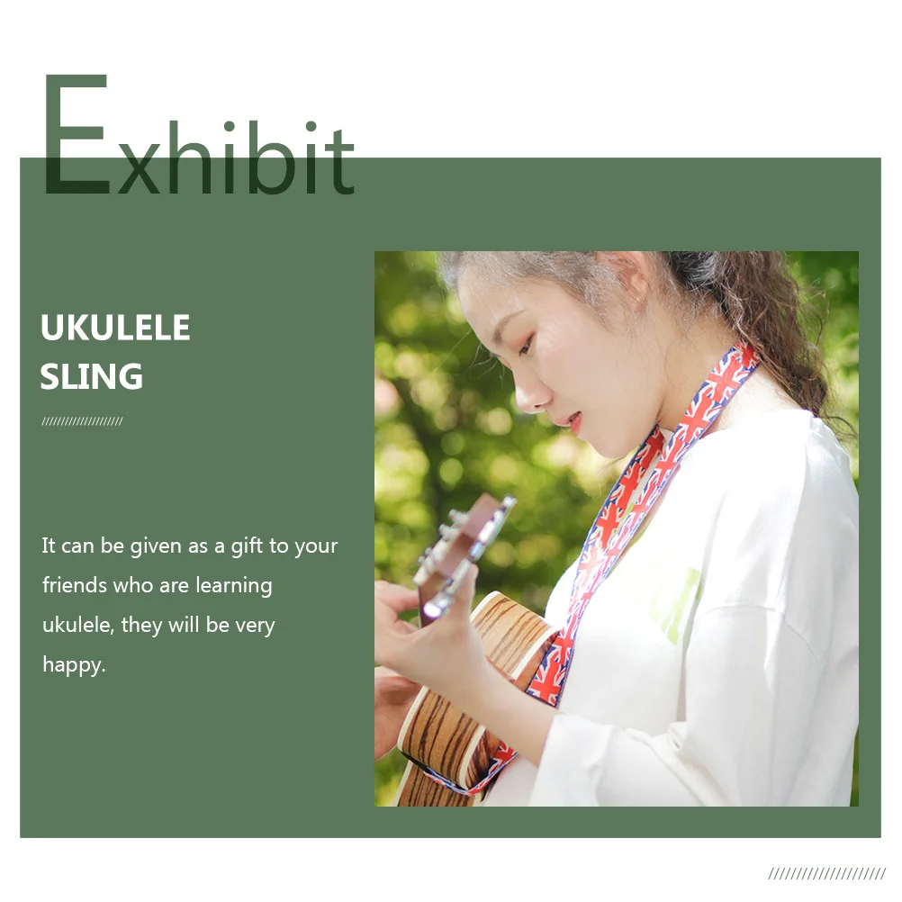 

Ukulele Strap Wear-resistant with Hook Piano Belt Instrument Accessory Shoulder Polyester Embroidery Straps for Supply