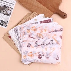 50 sheets Bento Cake Box Pad Paper Burger Cake Oil Proof Paper Plate Paper Wrapping Baking Oil Absorbent Paper