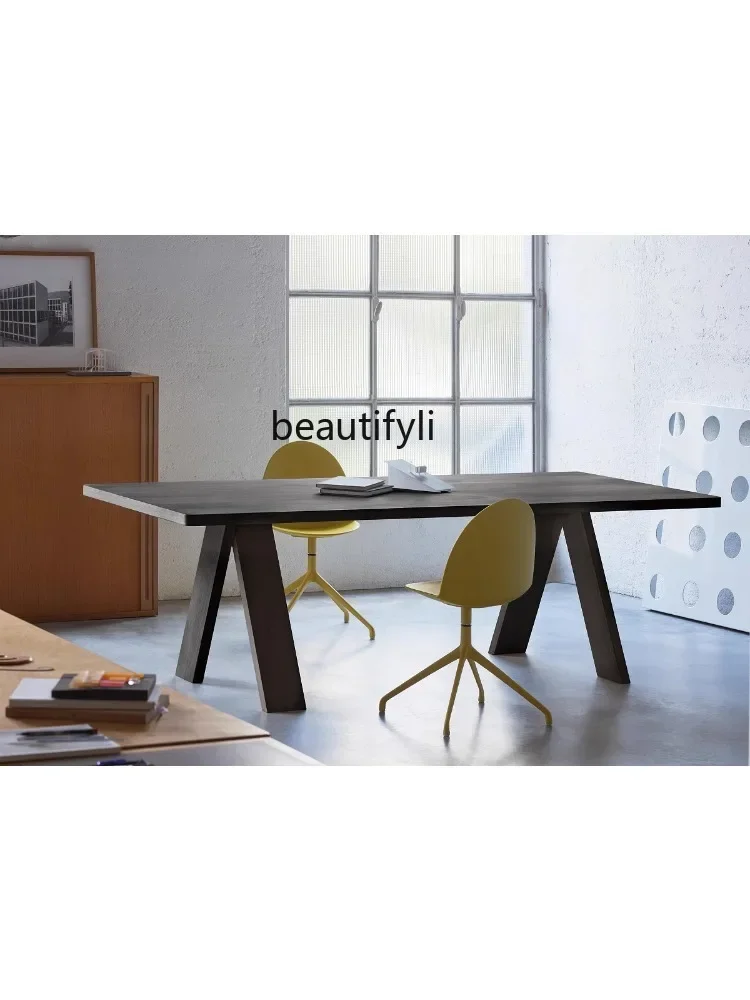 S Nordic Solid Wood Rectangular Conference Table Office Workbench Modern Creative Conference Table Personality Dining Table