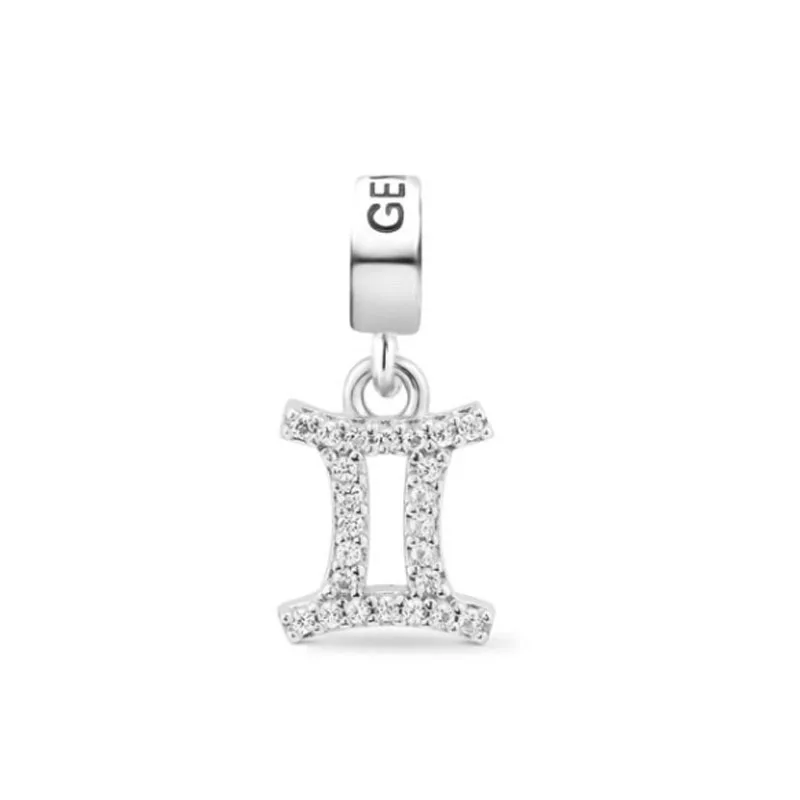 Sparkling 925 Sterling Silver plated 12 Constellation Beads Aries  Libra Charm Fit Original Bracelet Jewelry Gift