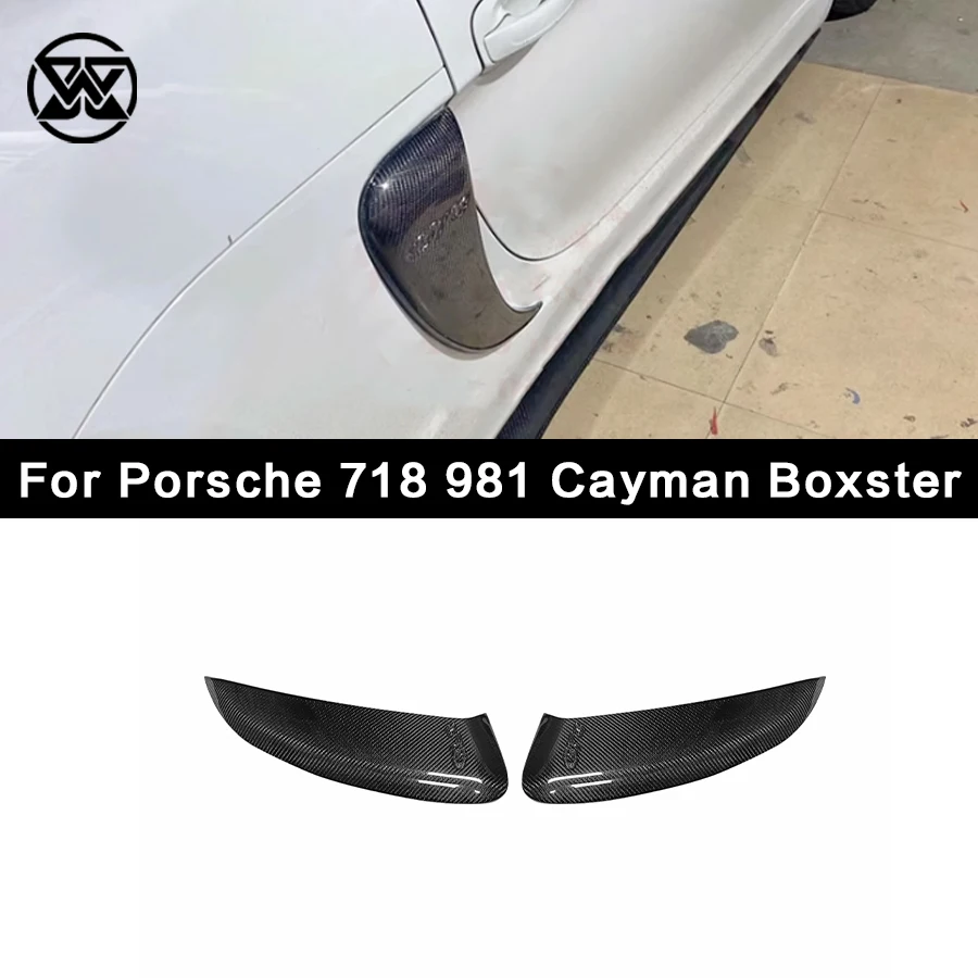 Carbon fiber side fender rear vent trim cover For Porsche 981 Cayman Boxster 2013 -2017 Car Spoiler Air Inlet cover decoration