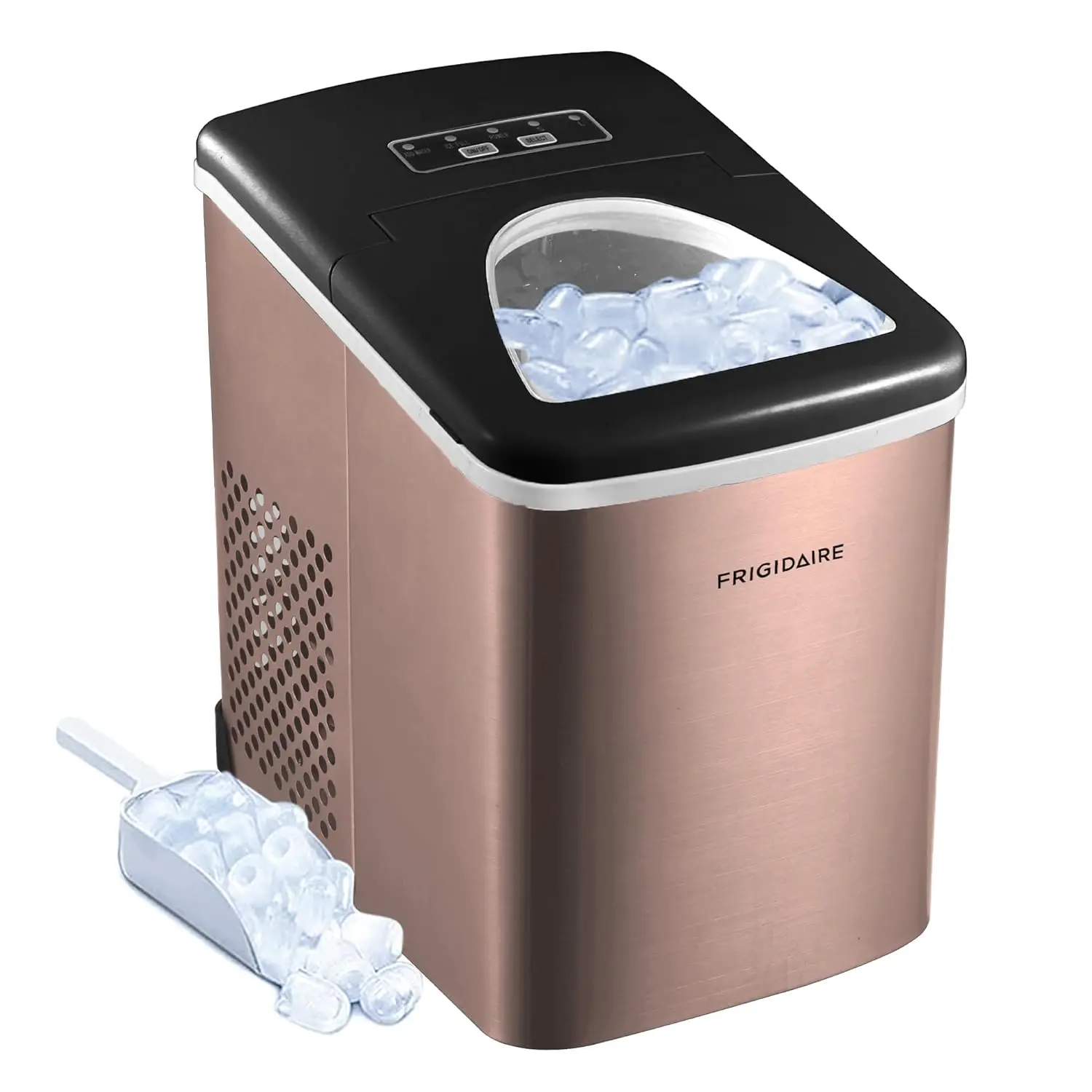 Máquina de hielo Frigidaire EFIC117-SSCOPPER-COM de acero inoxidable, 26LB por día, cobre inoxidable