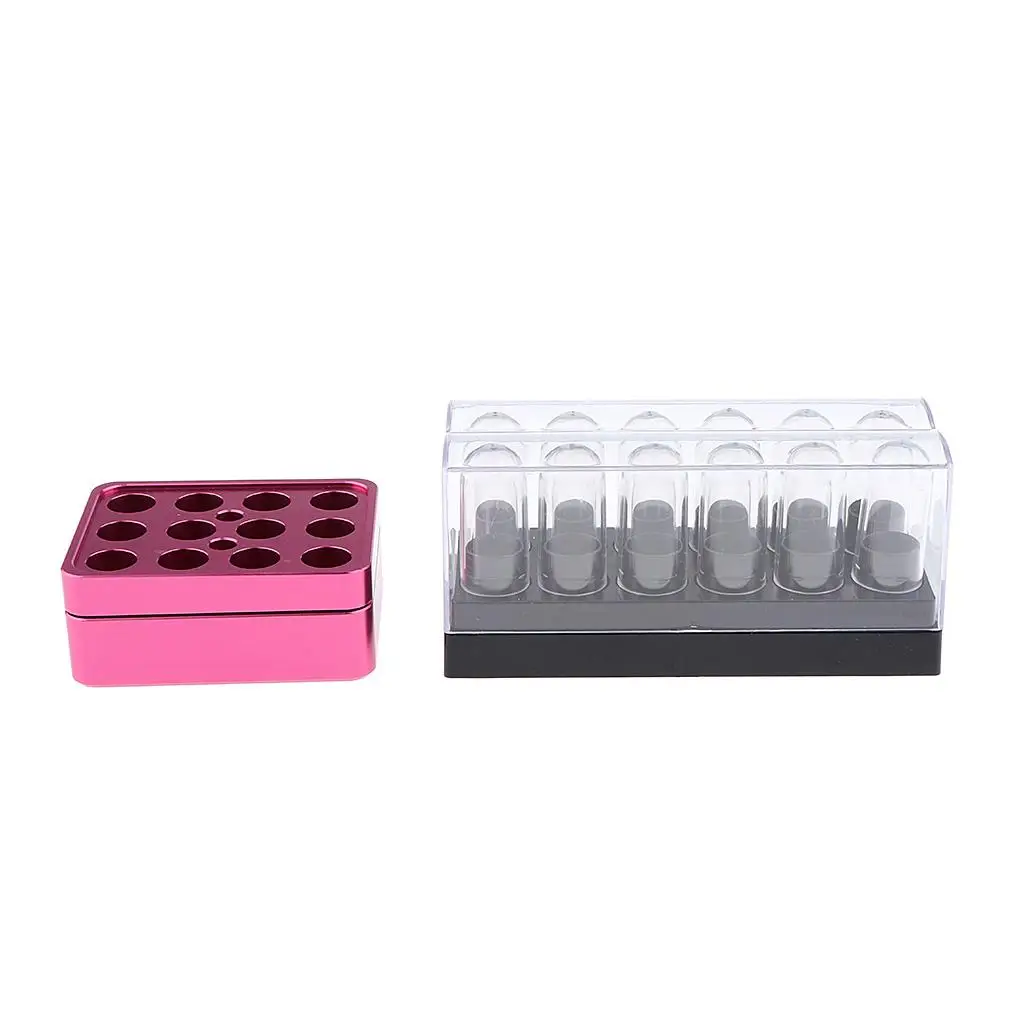 

1x 9.3mm 12 Cavities Aluminum Lipstick Sample Mold with 1x 12 Holes Clear Lip Balm Tubes Empty