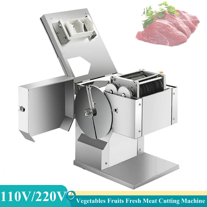 

Commercial Electric Meat Slicer Desktop Vegetable Fruits Meat Cutter Machine Stainless Steel Meat Shredding Dicing Machine