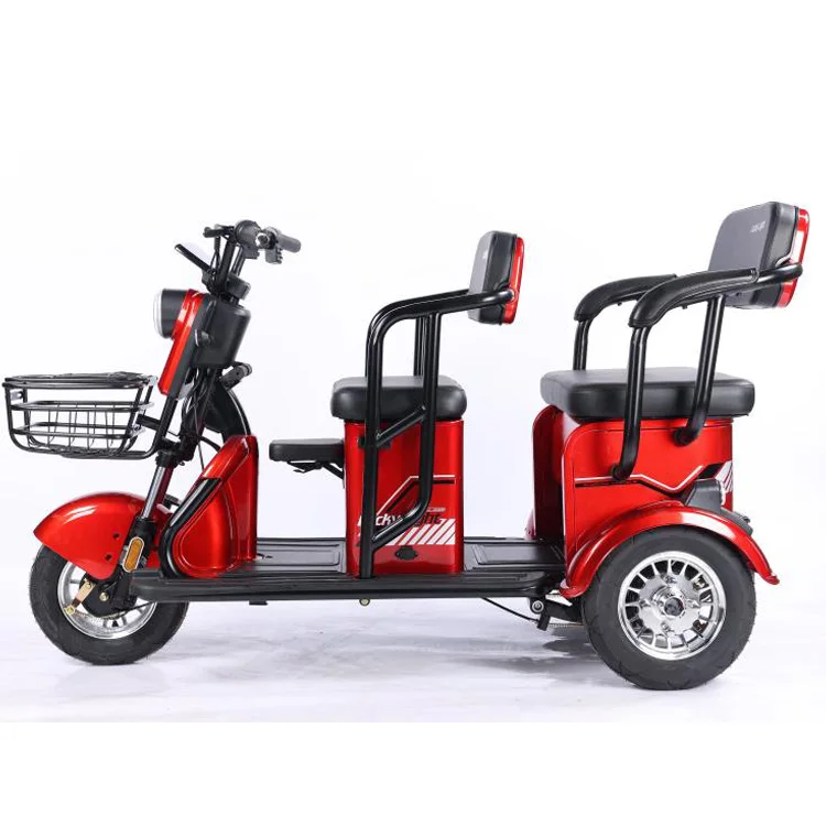 

Электрический трехколесный велосипед 800 Вт, двухрядное сиденье, 3 колеса, электрический скутер для пассажиров, подходит для пожилых людей