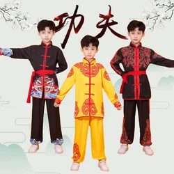Chinese Kung Fu Uniform Men Children Perform Wushu Sets Boy Tai Chi Set Martial Arts Costumes Baby Girl Suit Mother Kids Clothes