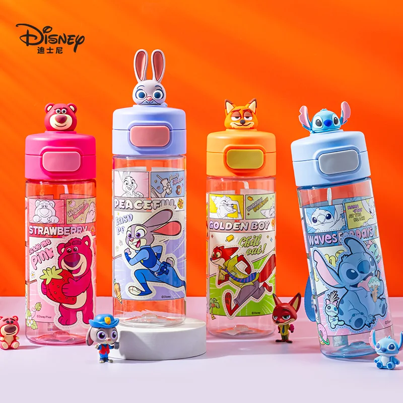 garrafa-de-Agua-3d-zootopia-nick-judy-e-stitch-para-criancas-copo-infantil-para-escola-e-esportes-ao-ar-livre