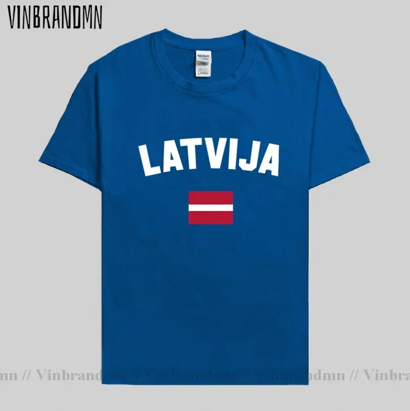 Latvia Latvija Men T shirts Jerseys Nation Team Tshirt 100% Cotton T-shirts Clothing Top Tees Country Sporting Flags Latvian LVA