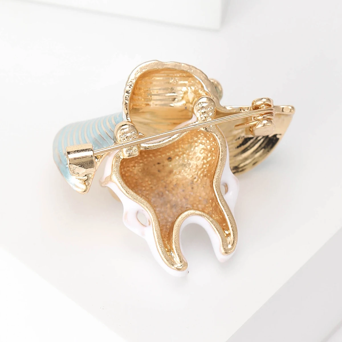 Enamel Teeth Pin for Women Unisex Rhinestone Cartoon Tooth Brooch Event Party Backpack Decoration Clothes Accessories