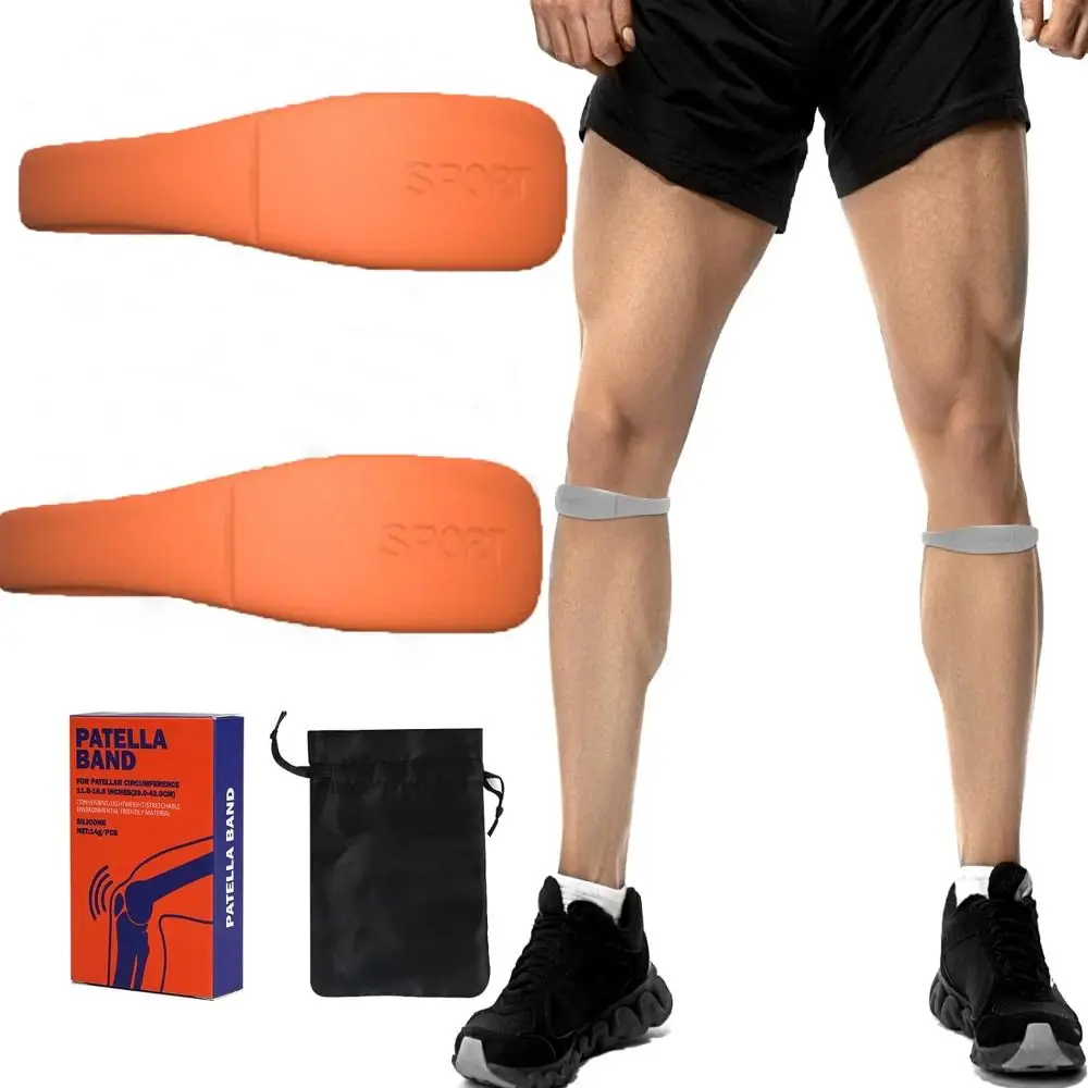 سيليكون الرضفة وتر الركبة الأشرطة حماية ثابتة الركبة الرعاية الرضفة الركبة حزام الركبة دعم مرنة الركبة الرياضة دعم الفرقة #4