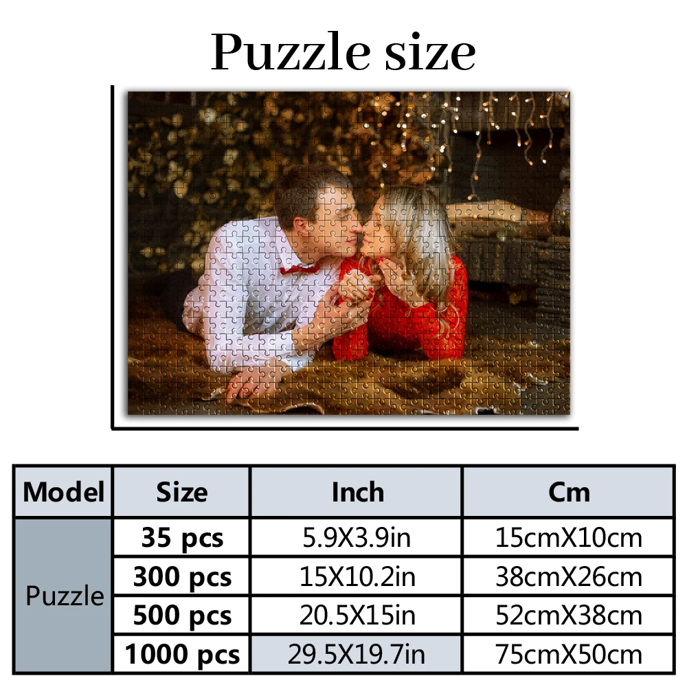 35/300/500pcs  New couple Custom Poster Puzzle Jigsaw puzzle Personalized Photo For Kids Toy Family Gift