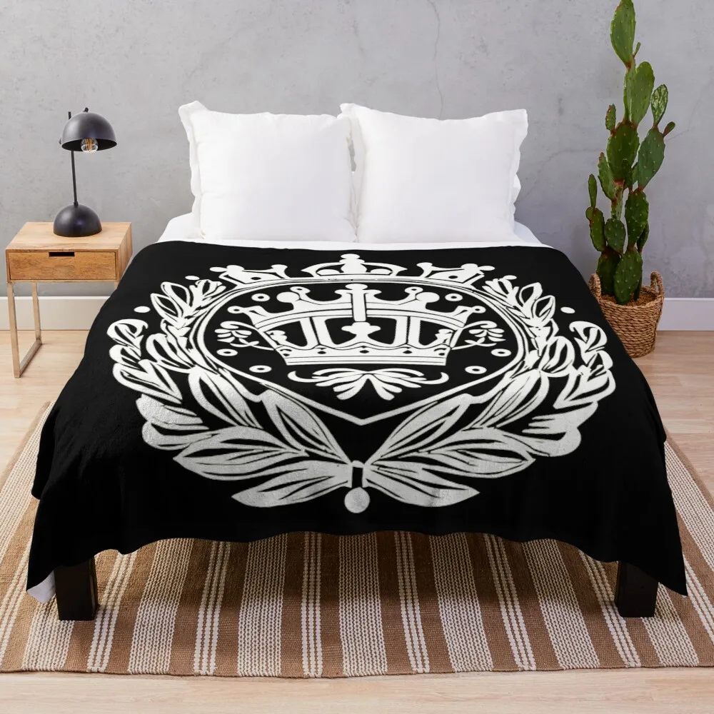 Regal Crest in Contrast Throw Blanket Hairys Designers Blankets