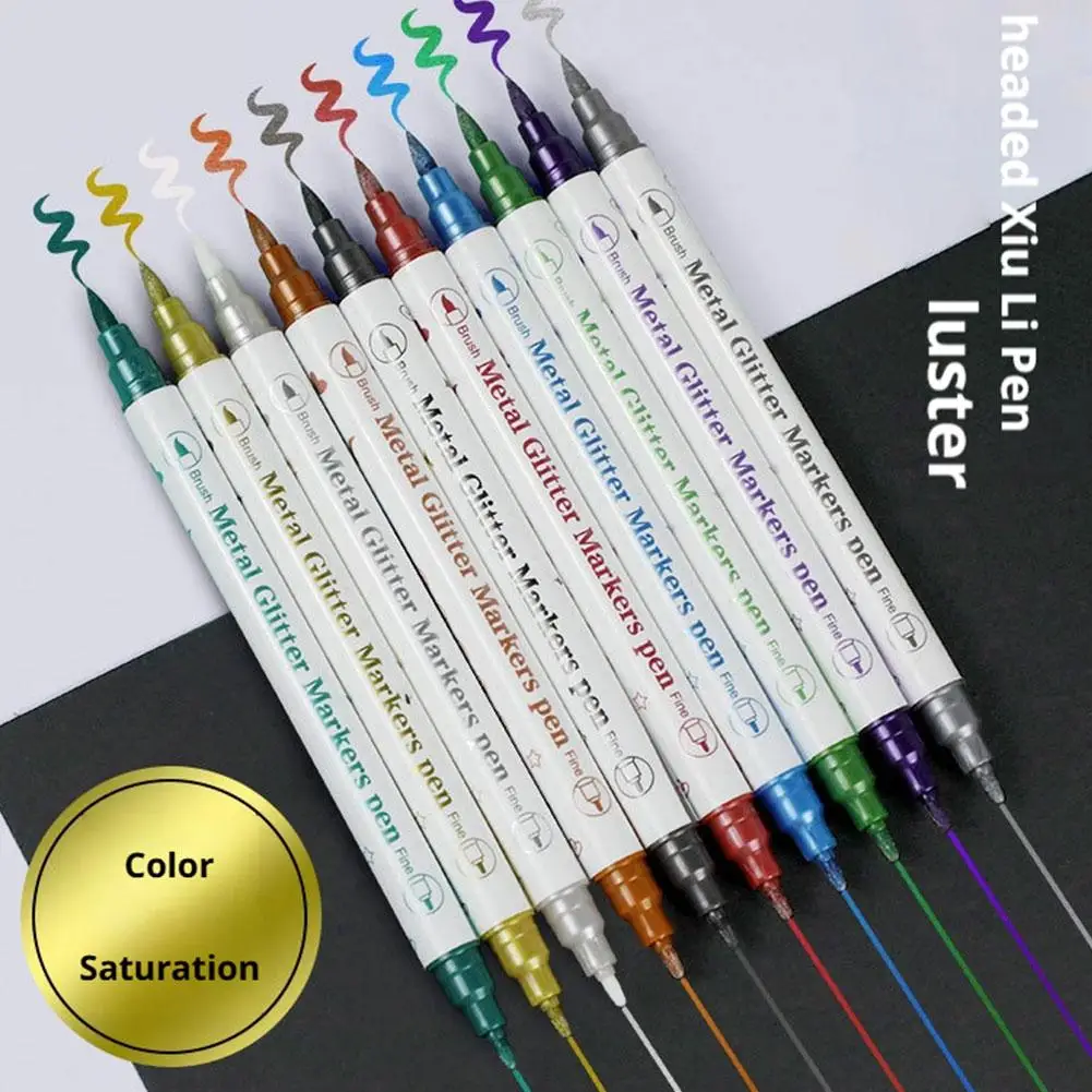 

Временная ручка для рисования тела, ручка для маркировки кожи, ручка с крючком, сделай сам, многофункциональная мягкая двуглавая ручка для макияжа