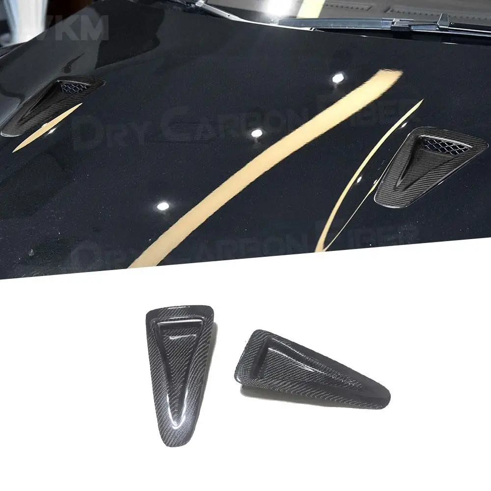 

2pcs For Nissan GTR GT-R R35 2012 2013 Carbon Fiber Front Engine Hood Air Vent Intake Scoop Trim Fender Decoration Outlet Cover