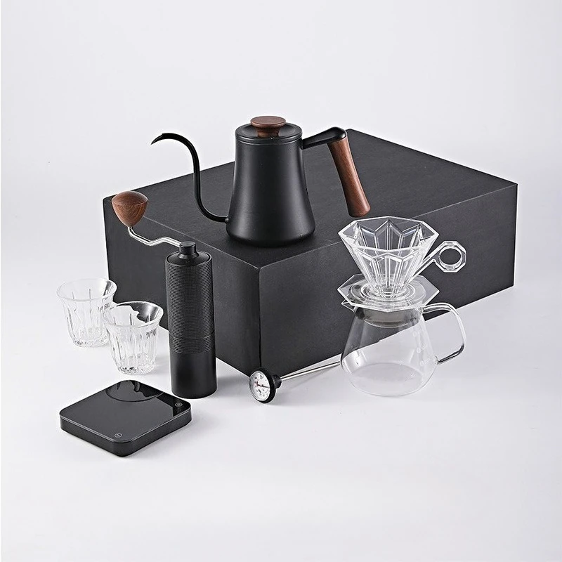Hand Brew Coffee Gift Box Portable Mini Manual Grinder Complete Pour Over Brewing Accessory Set For Home Use