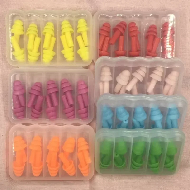 Soft Silicone Earplugs for Children and Adults Waterproof Swimming Earplugs Anti-Noise Ear Clips, Swimmers Diving 5Pairs per Box