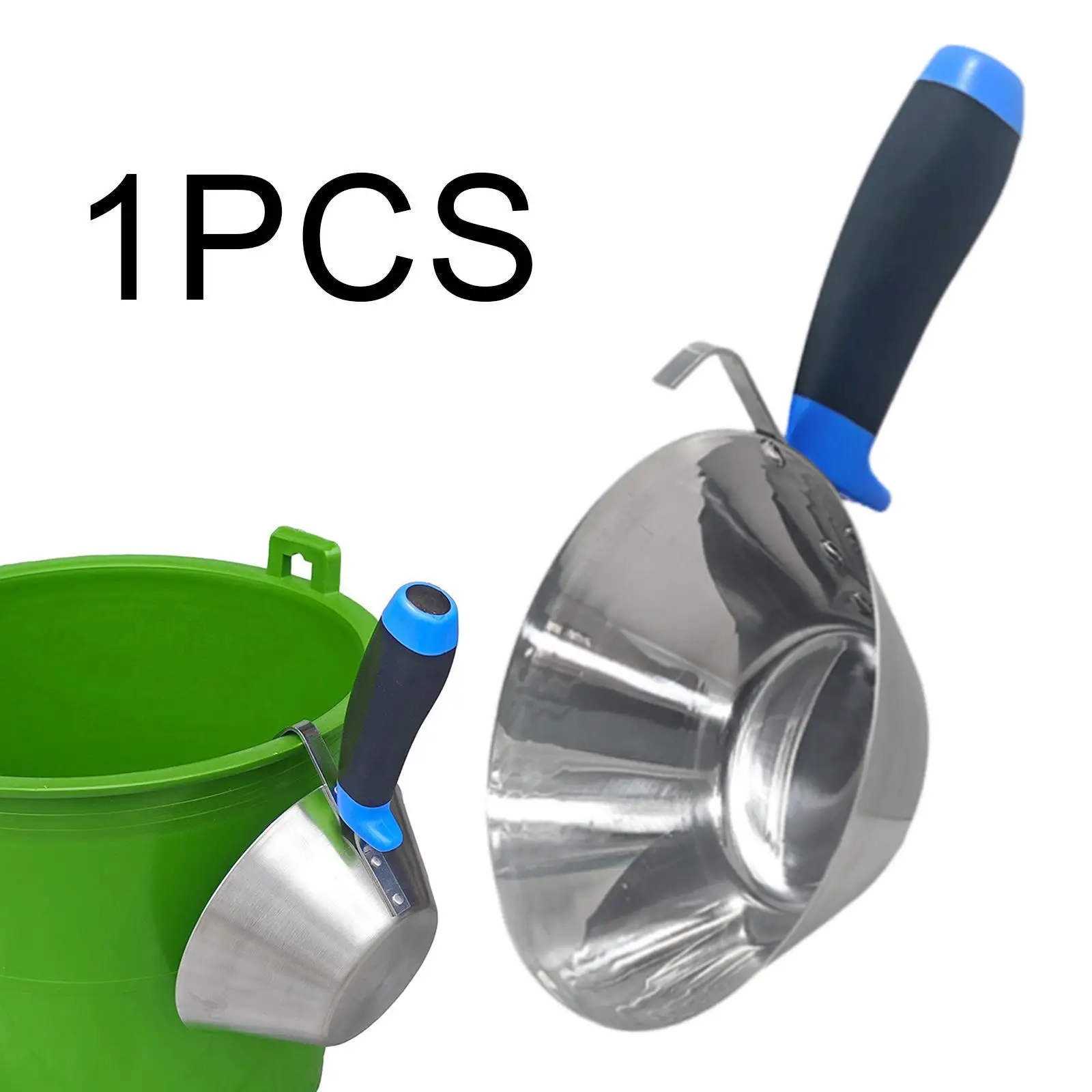Stainless Steel Bucket Scoop Multifunctional Home Renovations Mud Pan for Outdoor Material Handling Plaster Construction Jobsite