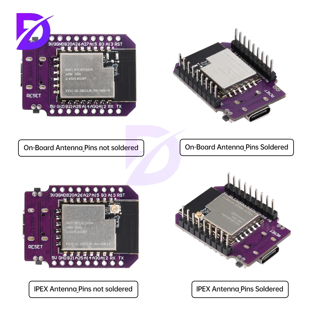 Mini Bw16 Development Board Rtl8720Dn Dual Band Wifi Bluetooth Ble Module Ch340