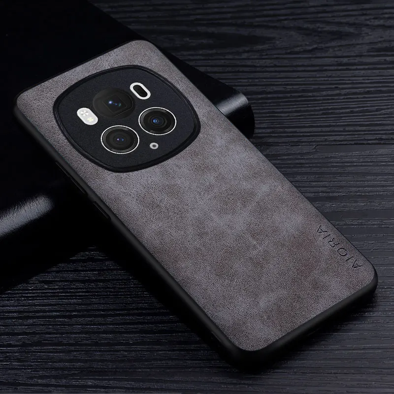 Honor Magic 6 Pro Lite用合成皮革ケース,傷に強い,無地のカバー,プレミアム