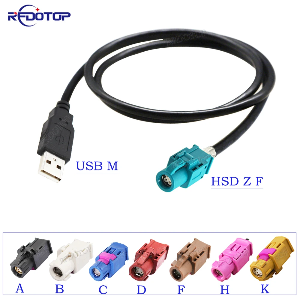 

USB Male to 4Pin HSD Code A/B/C/D/G/H/J/K/Z Female Connector LVDS Cable Car Head Unit Control Screen RCC NAC Cable HSD to USB