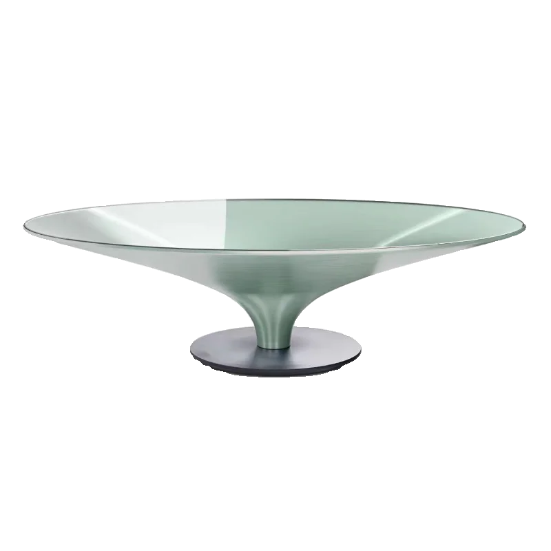 

Nordic light luxury stainless steel round coffee table, living room home special-shaped metal coffee table