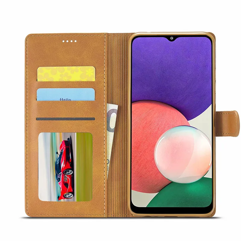 A22 Case For Samsung A22 5G Case Leather Vintage Phone Case On Samsung Galaxy A22 5G Case Flip Magnetic Wallet Cover Hoesje Etui