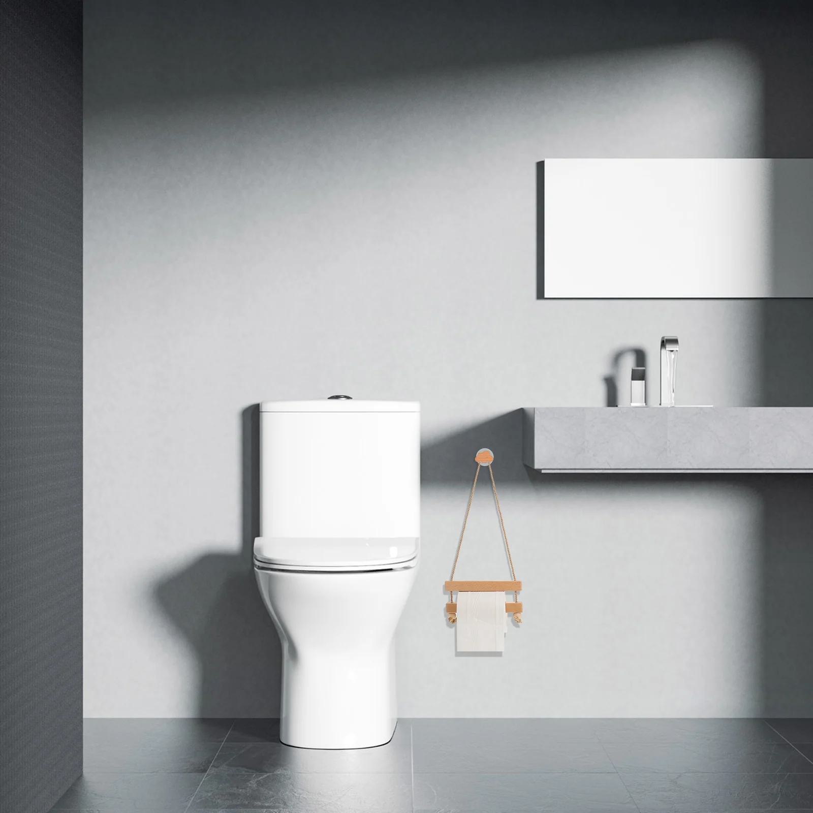 

Durable Wood Toilet Paper Holder Rustic Roll Paper Stand Wall Mounted Bathroom Kitchen Home Hotel Decorative Accessory