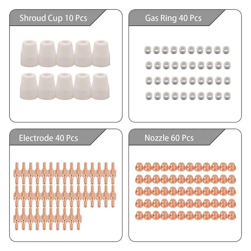 150Pcs PT-31 Air Plasma Cutting Nozzle Electrode Consumables Fit CUT-40 CUT-50D CT-312