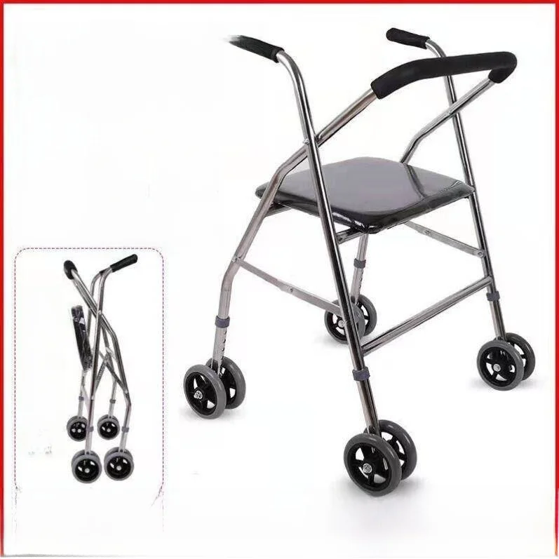 elderly-walking-car-leisure-assistance-hand-push-cart-four-wheel-anti-fall-chair-foldable-stainless-steel-handle-shopping-cart