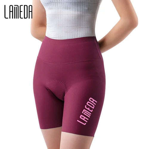 LAMEDA-pantalones de ciclismo profesionales para mujer, ropa para bicicleta, pantalones cortos de cintura alta, pantalones con pechera para bicicleta, ropa reflectante acolchada, verano