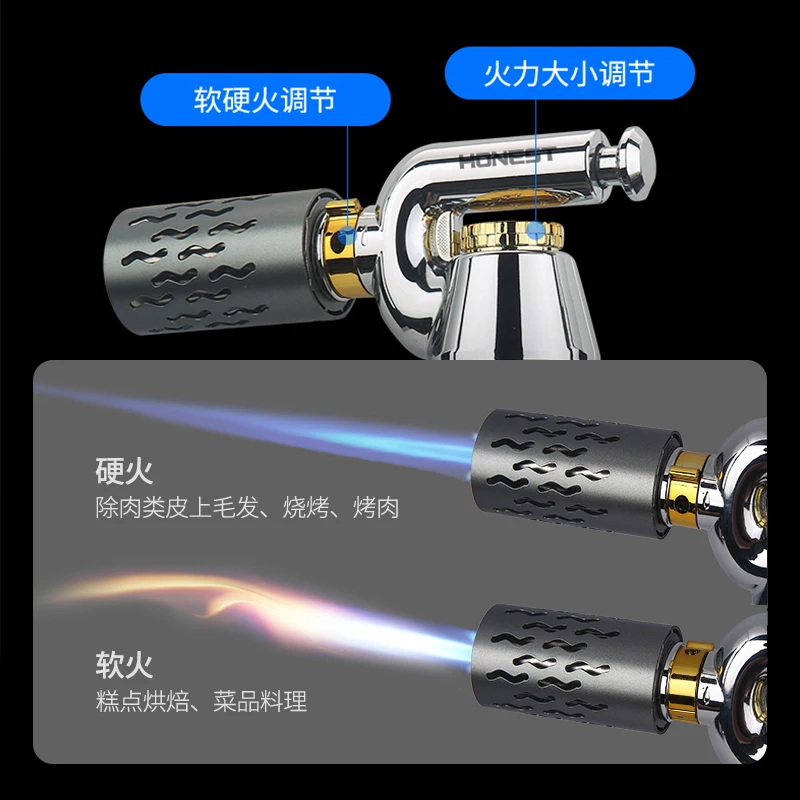 

HONEST New Multifunctional Windproof Spray Gun High Temperature Welding Gun, Outdoor Barbecue Kitchen Cooking Inflatable Lighter