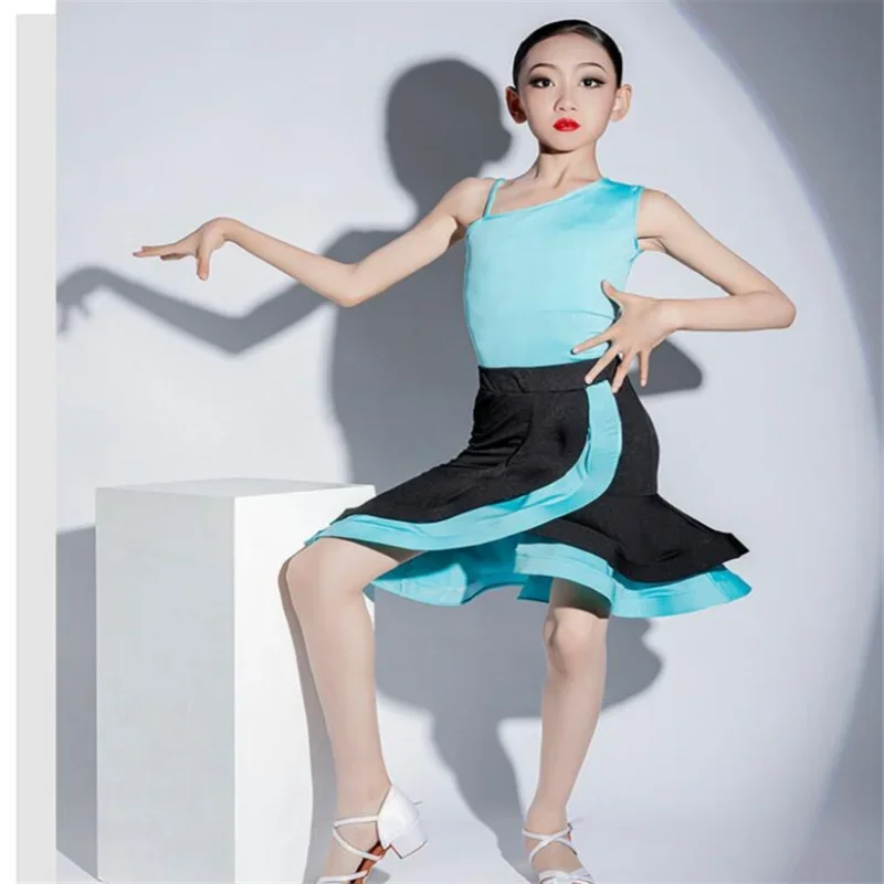 Girl Latin Dance Dress Kids Professional Competition Ballroom Dancewear Children Ango Cha Cha Rumba Stage Perfromance Costume