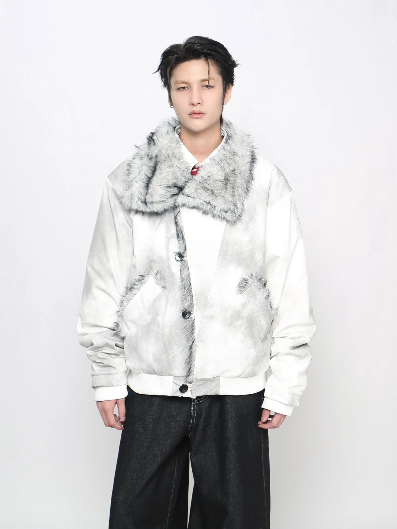 سترات قطنية عصرية بأكمام طويلة للرجال والنساء لخريف وشتاء 2025 وياقة من الفرو الصناعي سترات عصرية سميكة ودافئة #3