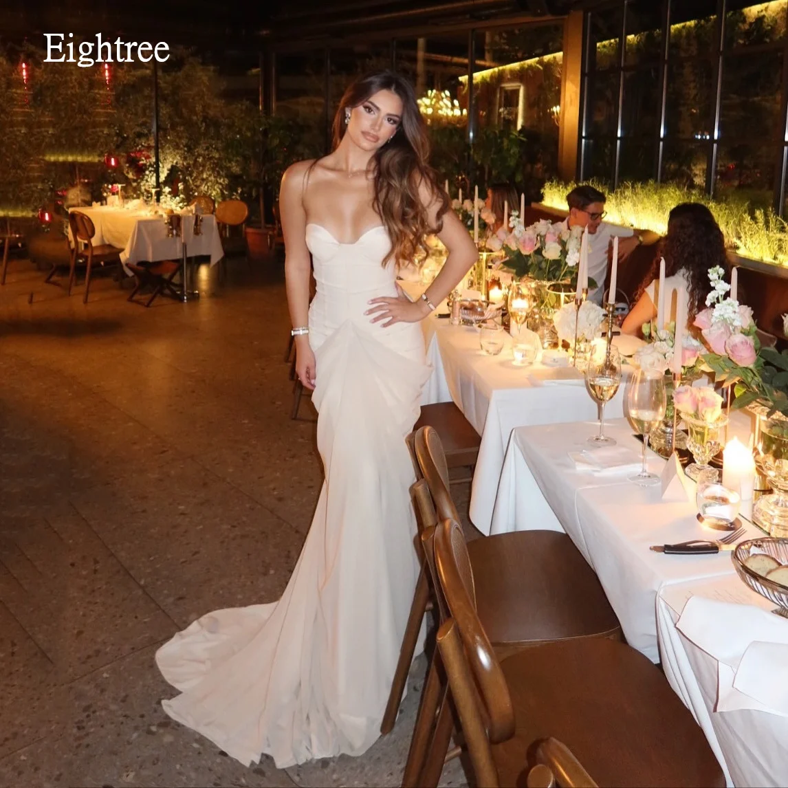 

Eightree Sexy Sweetheart Neck Mermaid Prom Gowns Backless Party Gown Floor Length Long Tail Evening Dress Customized