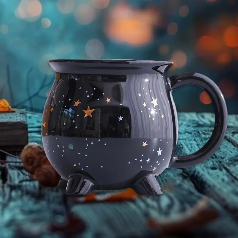 Halloween Witch Ceramic Mug Hot Chocolate Drink Water candle-holder With Handle Novelty Coffee Mugs For Adults Ceramics Gift