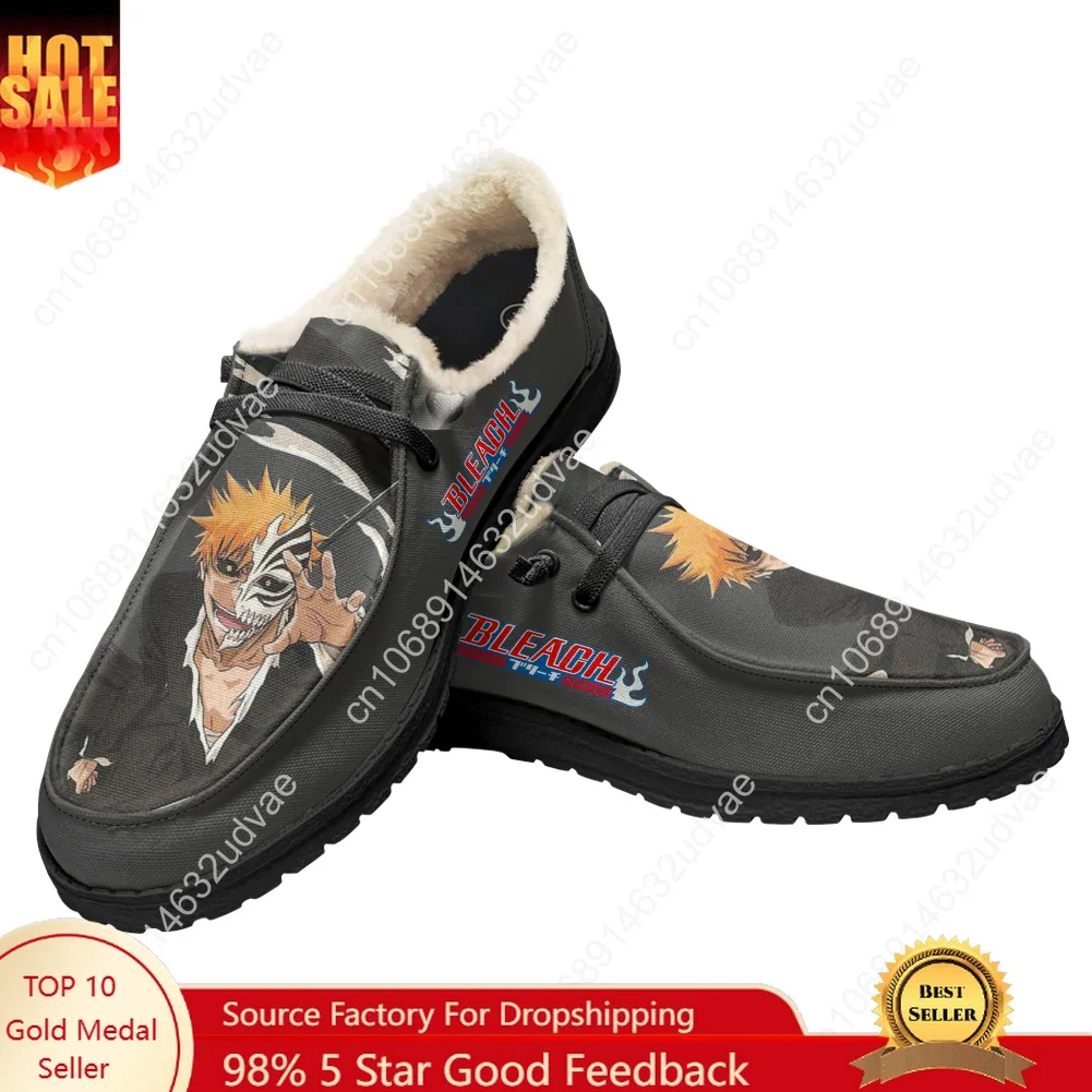 

B-BLEACH Casual Shoes Plush Flat Shoe Men Woman Breathable Casual Outdoor Lightweight Footwear Couple Custom Made Shoe