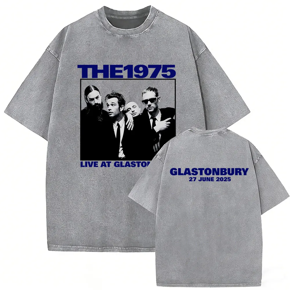Washed Vintage Alternative Rock Band The 1975 Notes on A Conditional Form Yeah I Know T-shirt Men Women Fashion Casual T-shirts