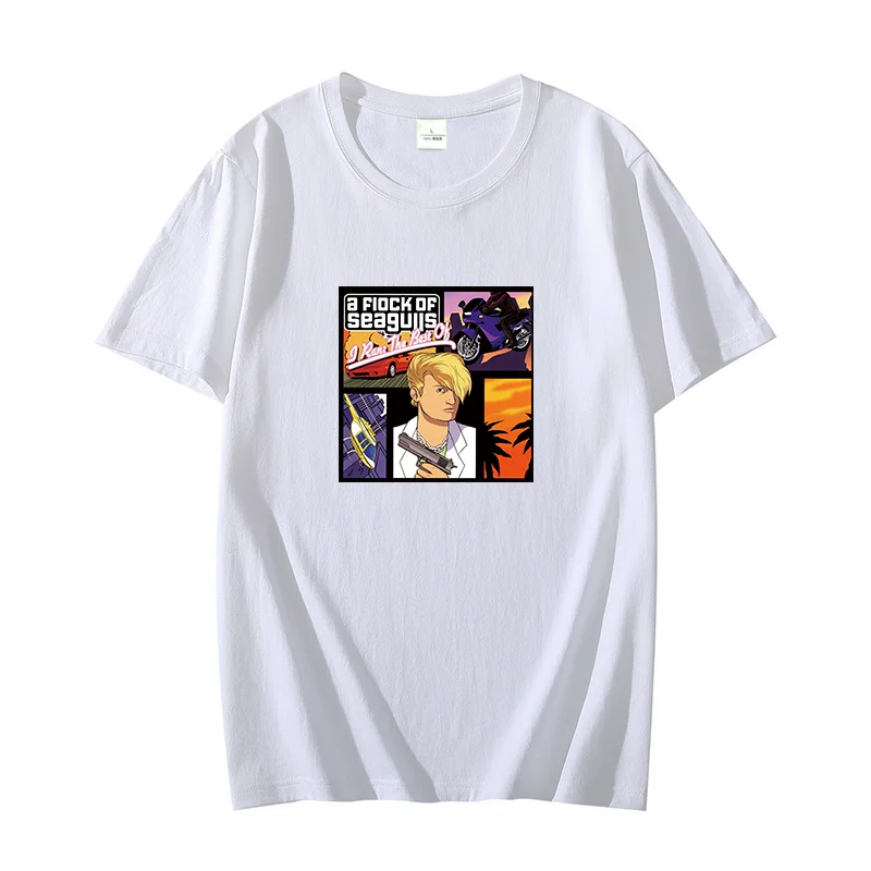 A Flock Of Seagulls Discografia Album Cotton T-shirt Summer Harajuku Graphic T Shirts Short Sleeve t-shirts Oversized t-shirt