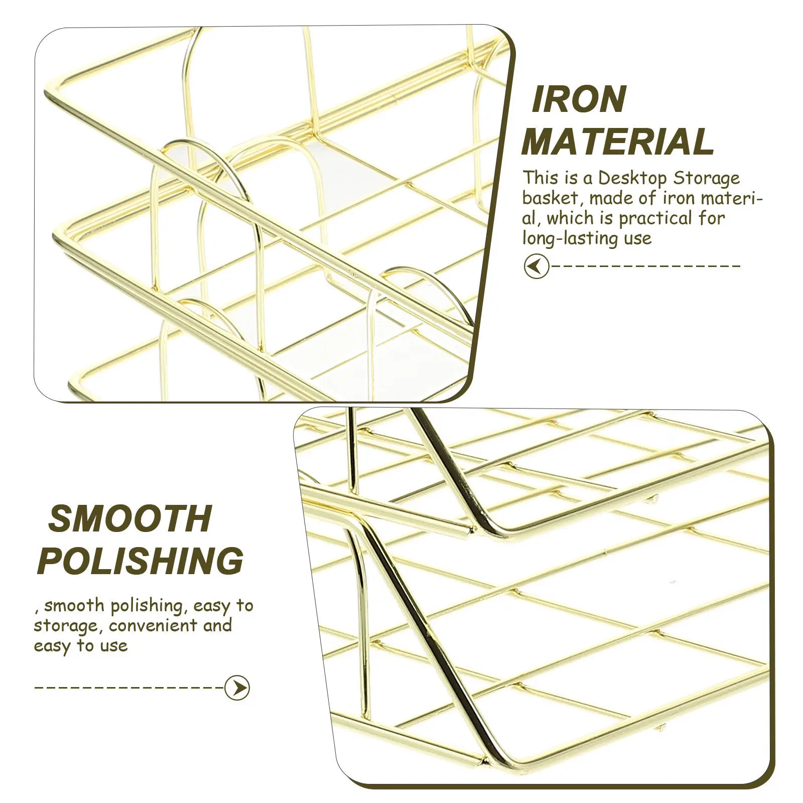 2Pcs Iron Desktop Storage Basket for Cosmetics Lipstick Perfume Brushes Skincare Essentials Desk Organizer Mesh File Holder