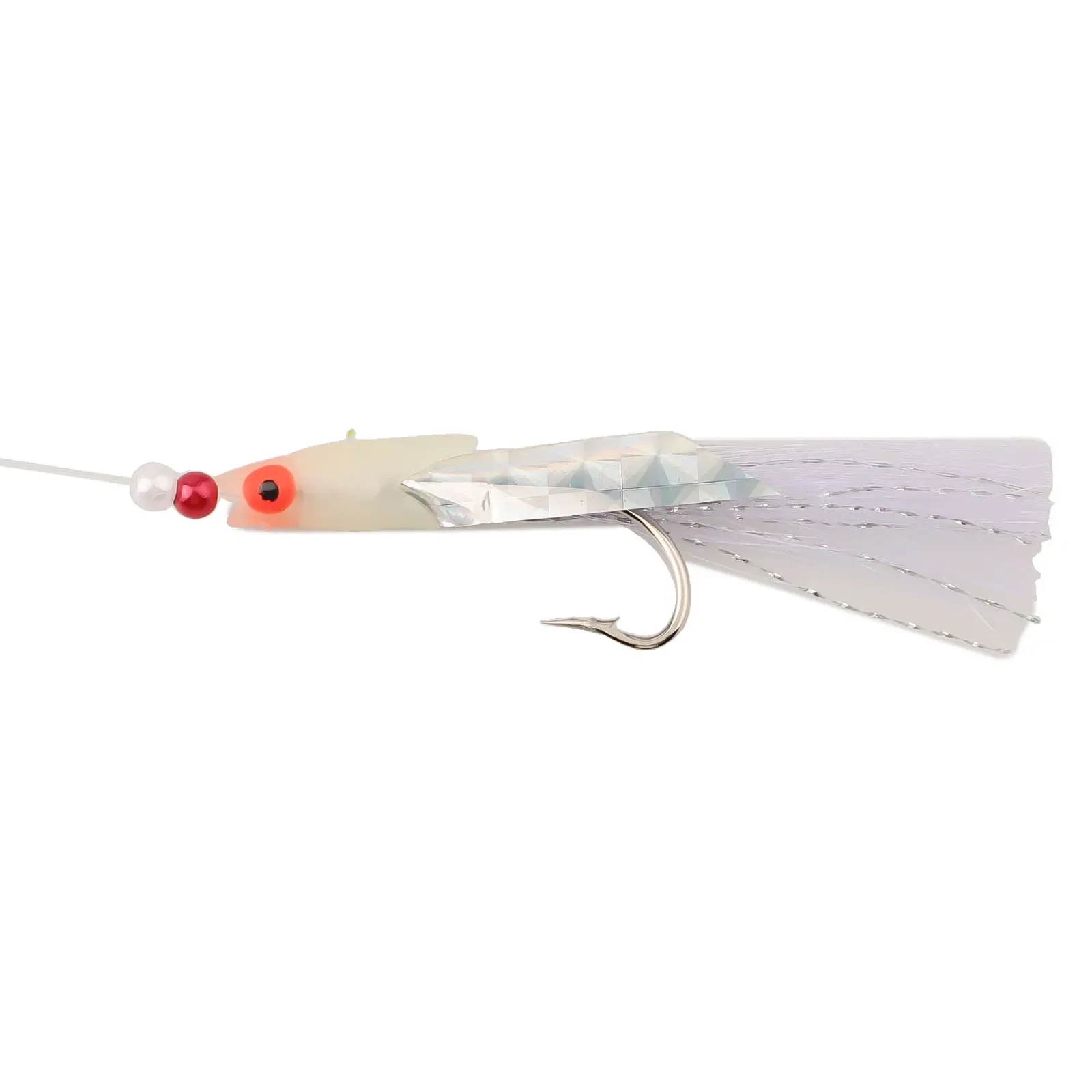 Lot de 5 hameçons de pêche en plein air, rouge et blanc, 0.5mm 80mm, support, acier à haute teneur en carbone 0.6mm 150cm