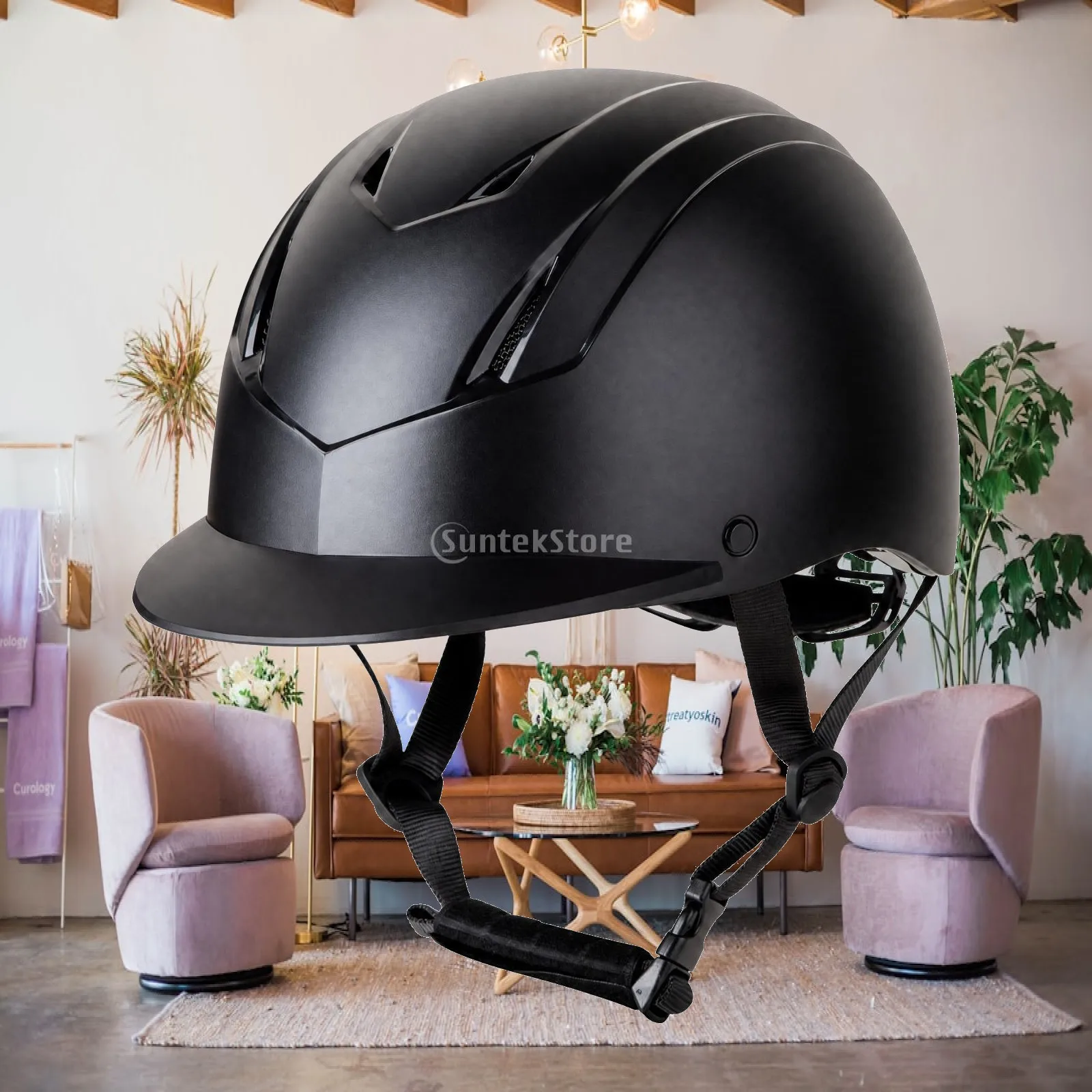 Ventilated Equestrian Helmet with Visor for Daily Horse Riding Activities and Training Sessions