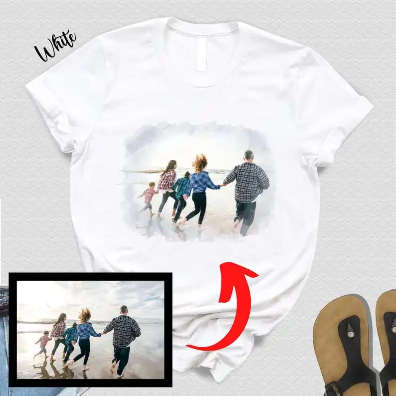 

Best Selling Cotton Shirt Custom Image Photo Family Tshirt Unisex Personalized Picture Short Sleeve Tee Family Party Team Gift