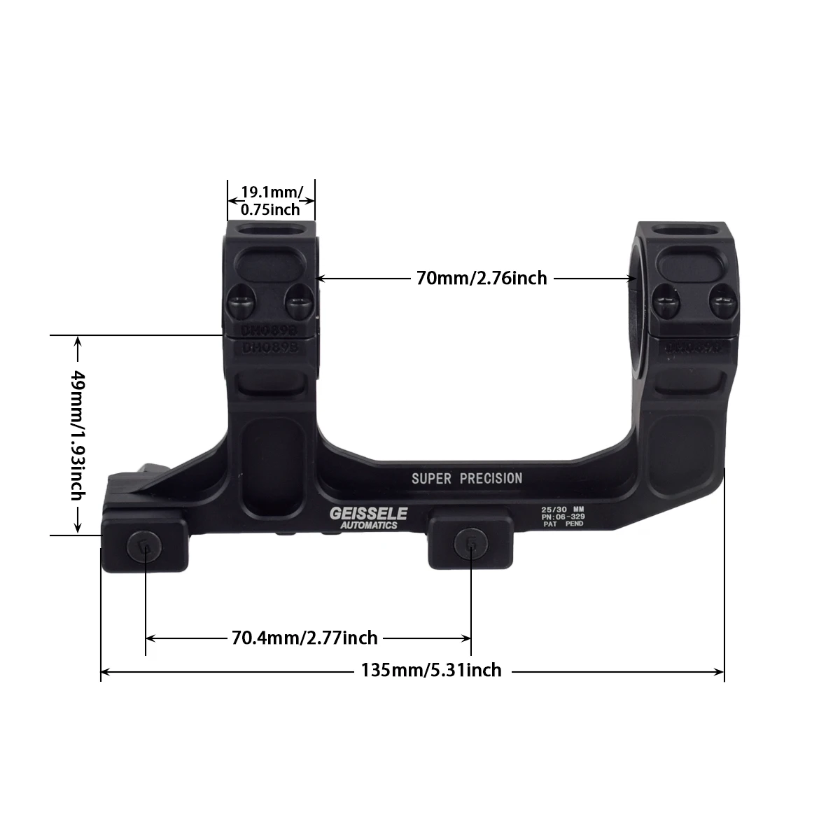 Dulgeissee-Monture de lunette pour lunette de visée, anneaux de visée optiques, queue d\'aronde de 11mm, rail de surélévation de 20mm, pour HK416 AR15